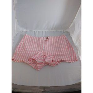 J.Crew Pink And White MF7122 Striped Linen Shorts Size 8 NWT